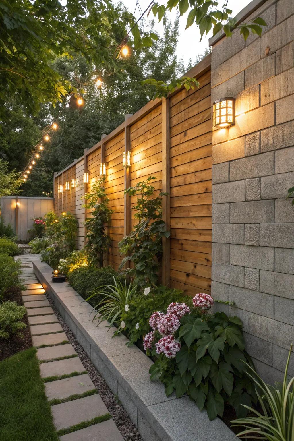 Wood panels infuse warmth and natural beauty into outdoor walls.