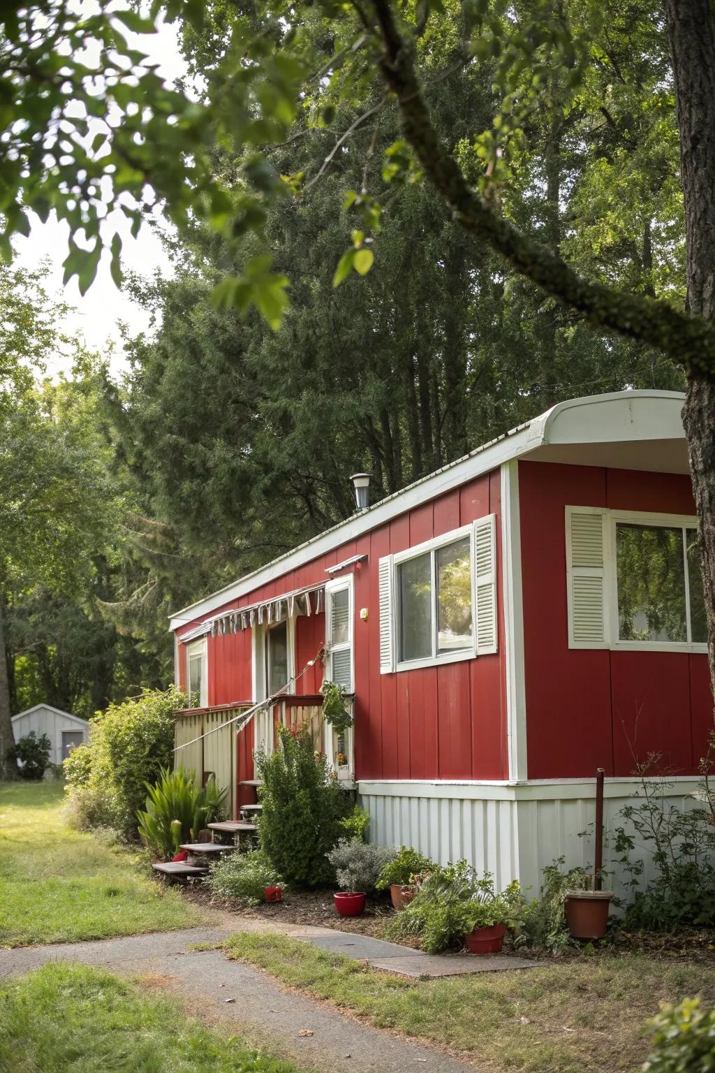 A striking red exterior makes a bold statement.