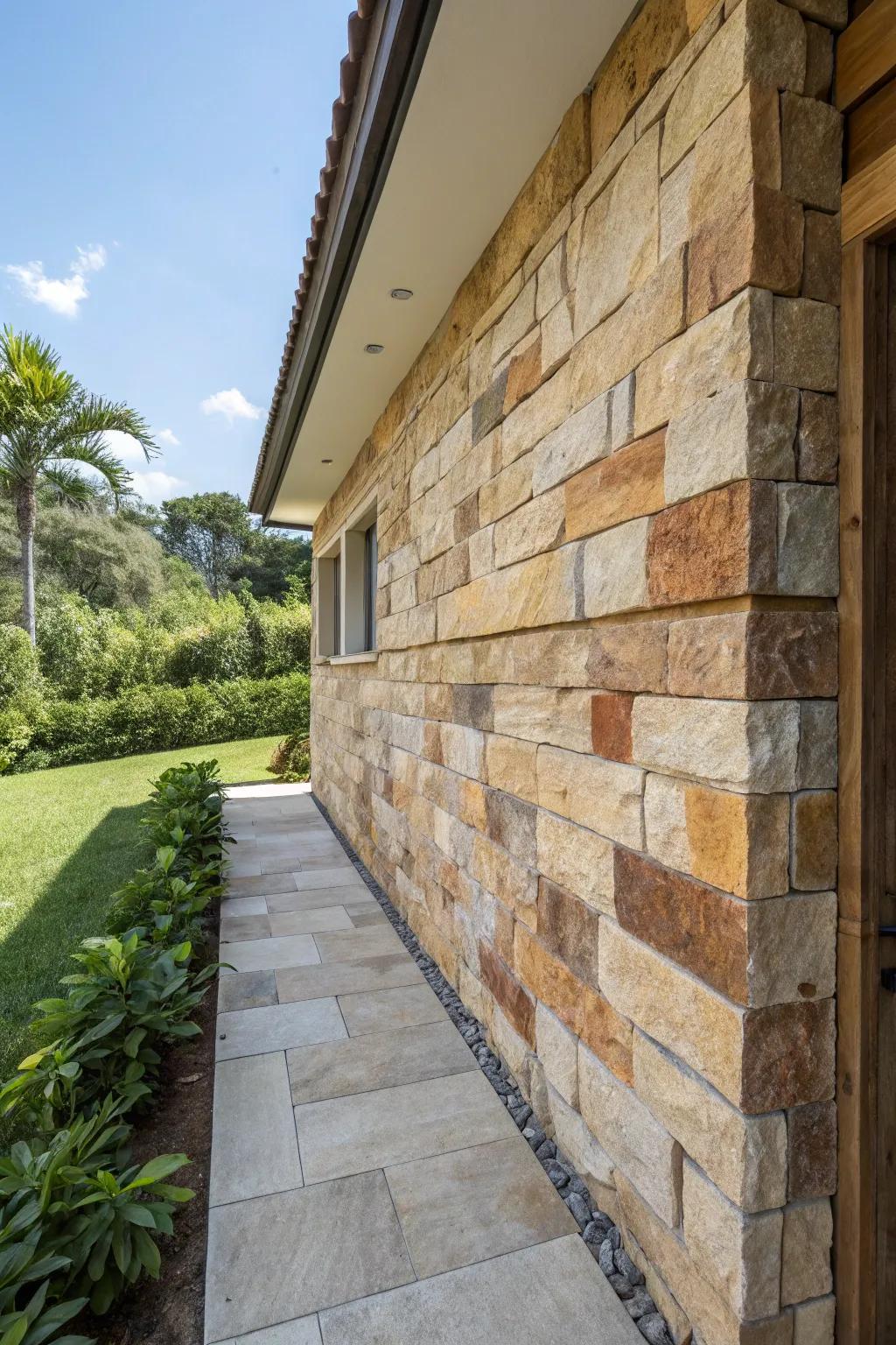Natural stone-inspired panels infuse your home with rustic charm.