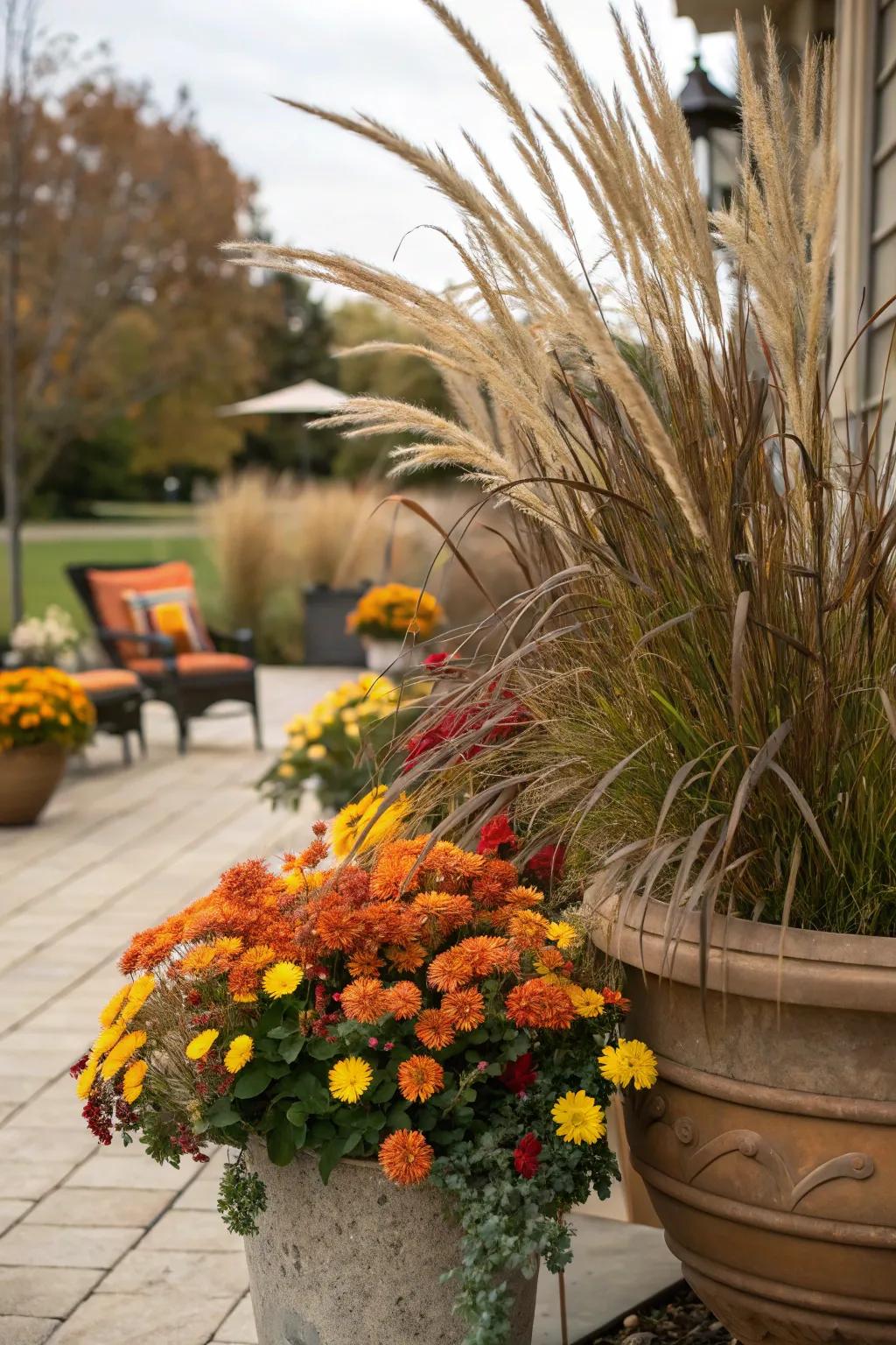 Introduce movement through the addition of tall stylish grasses.