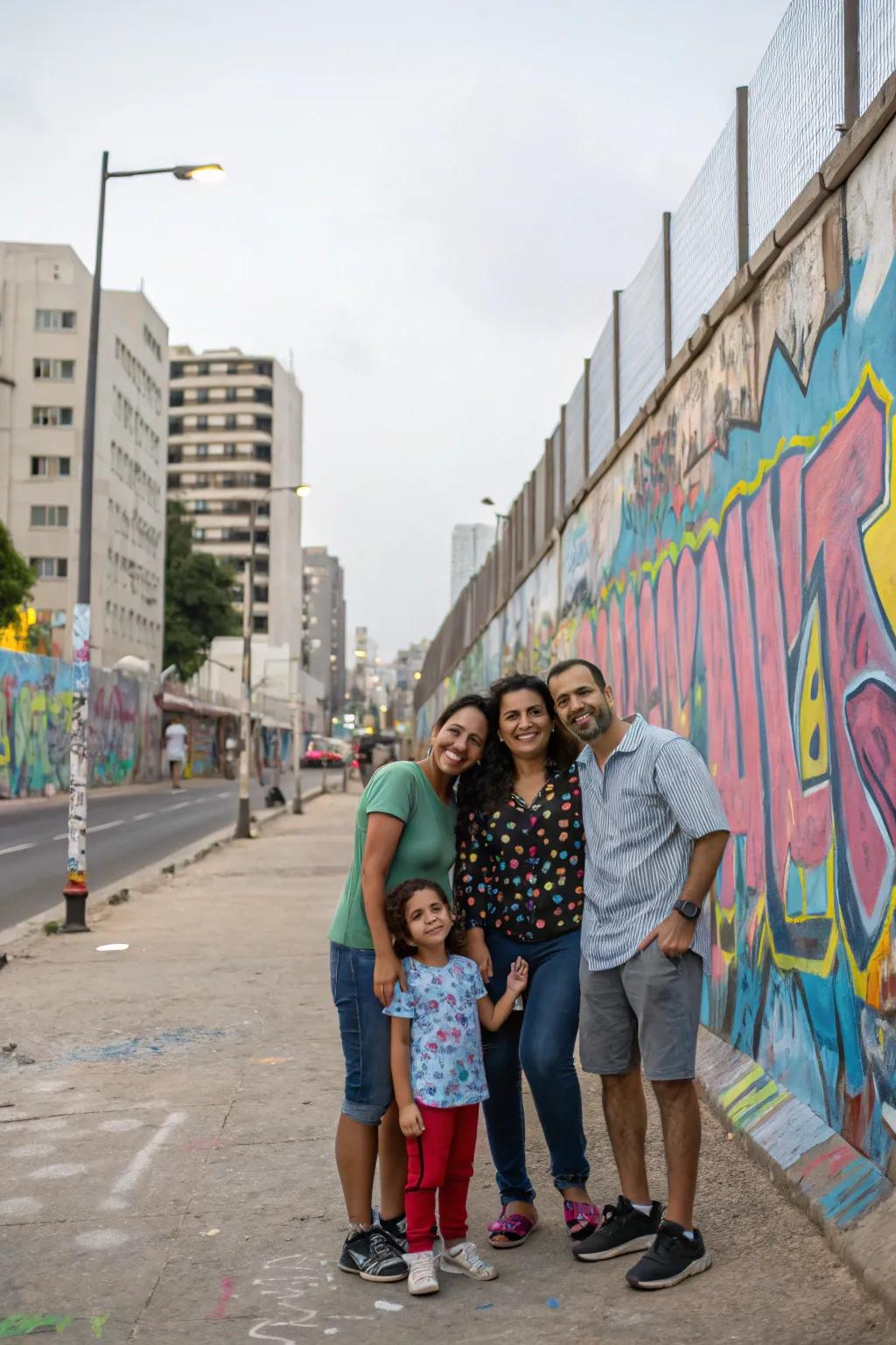 Splash on some color using a metropolitan graffiti scene.