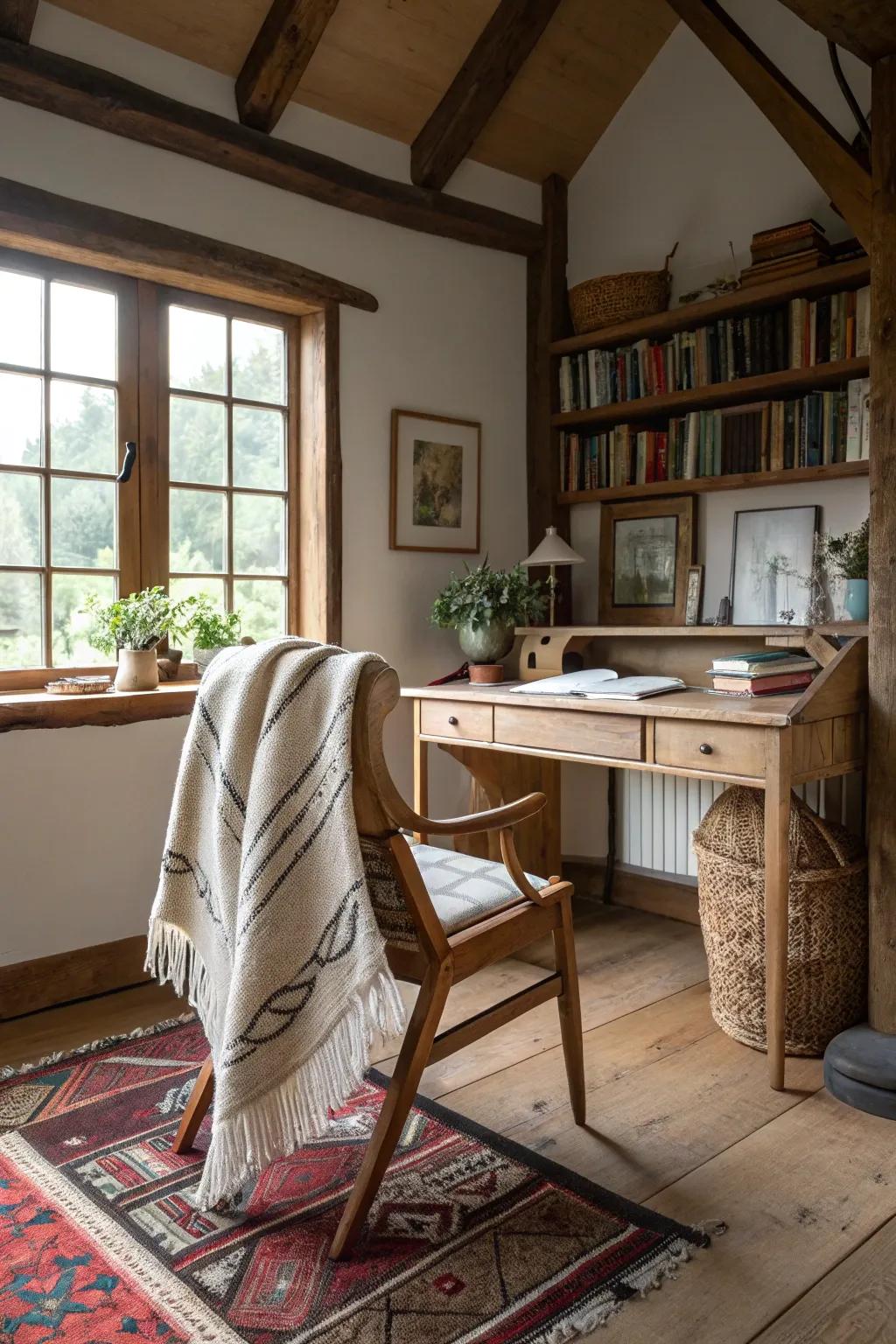 Comfortable mats and throws incorporate substance and warmth.