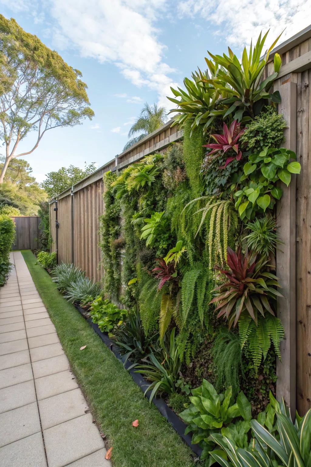 A vertical garden fence brings nature directly into your backyard.