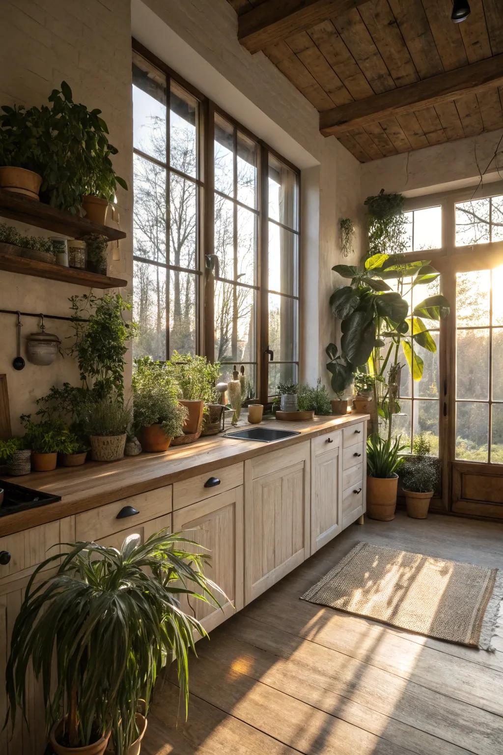 Immerse your kitchen in sunlight for an illuminated, spacious atmosphere.