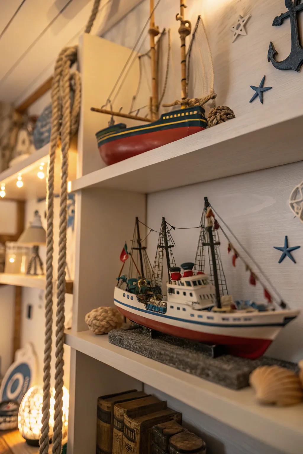 Boat replicas contribute a dash of seafaring charm to your d&eacute;cor.