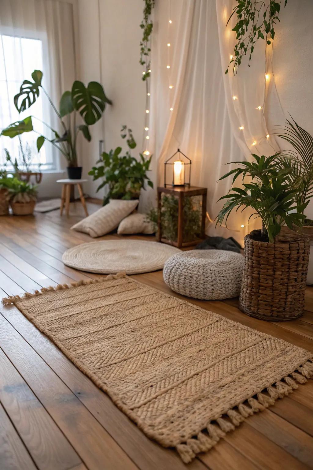 Natural fiber doormats add a sense of warmth and tactile appeal to any space, offering a balanced visual effect.