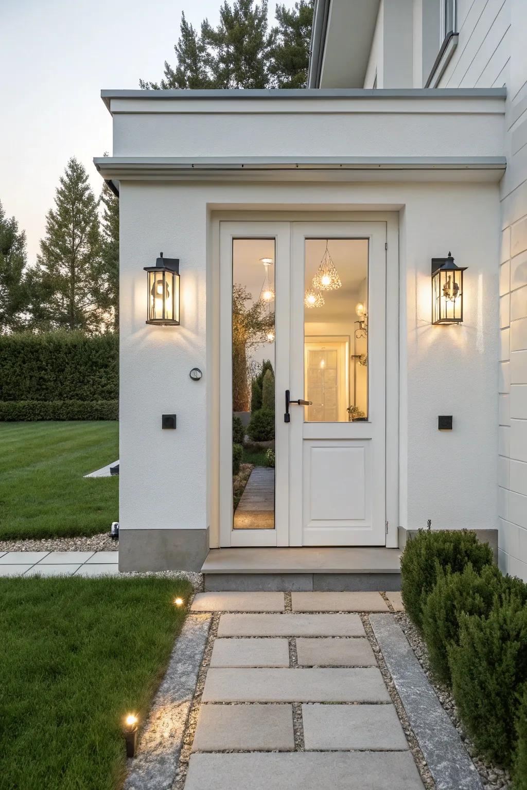 Modern lights offer a contemporary look.