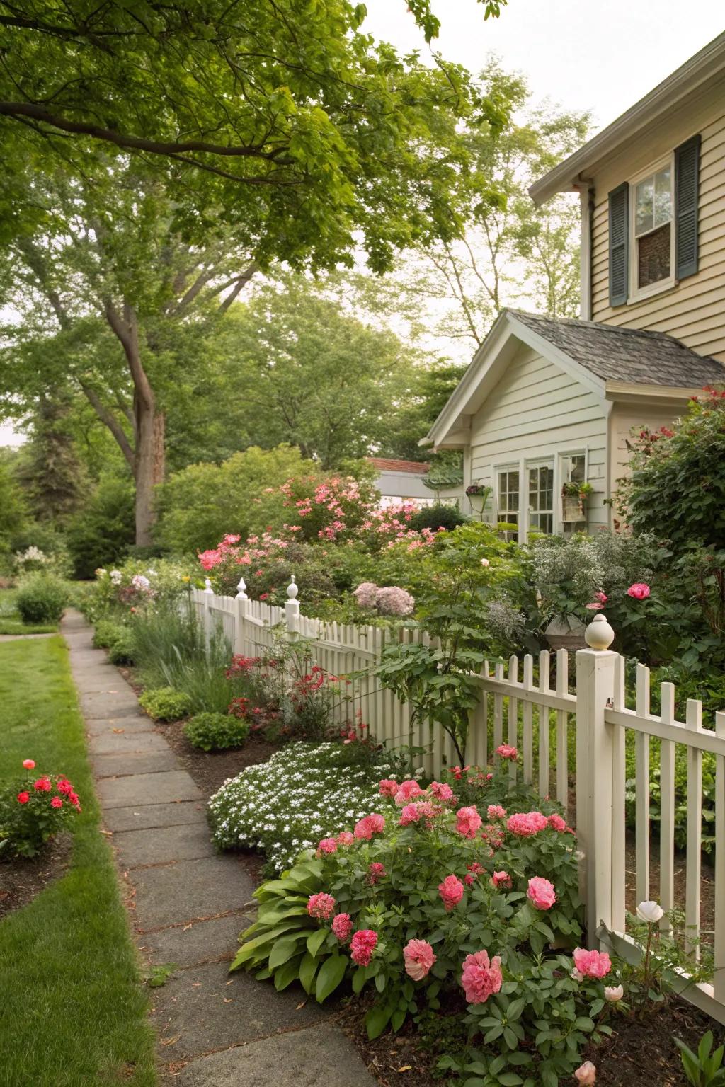 Botanical-integrated fences harmoniously merge nature with design.
