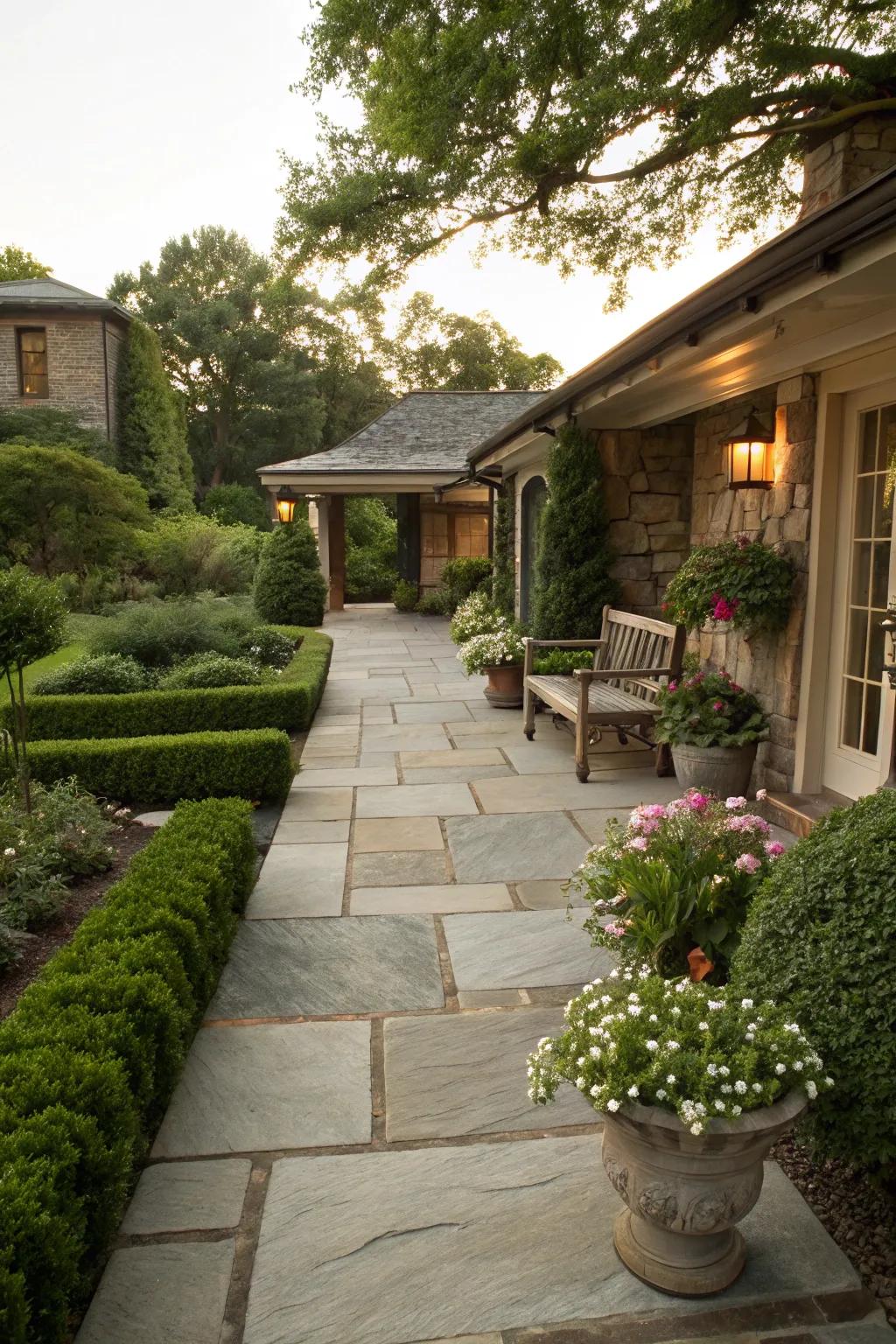 With an elegant stone path, direct visitors to your front patio.