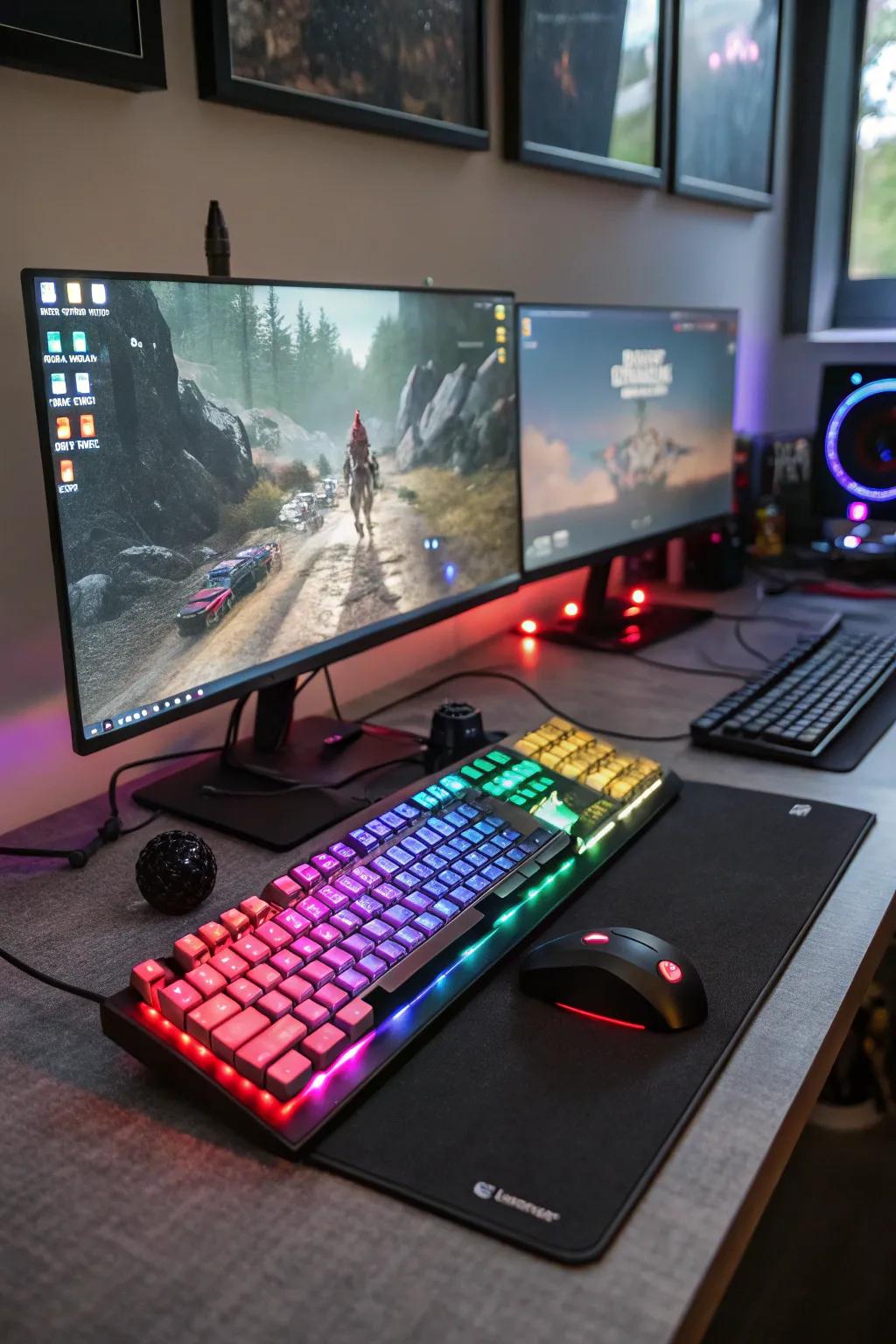 Custom peripherals add a personal flair to your gaming arrangement.