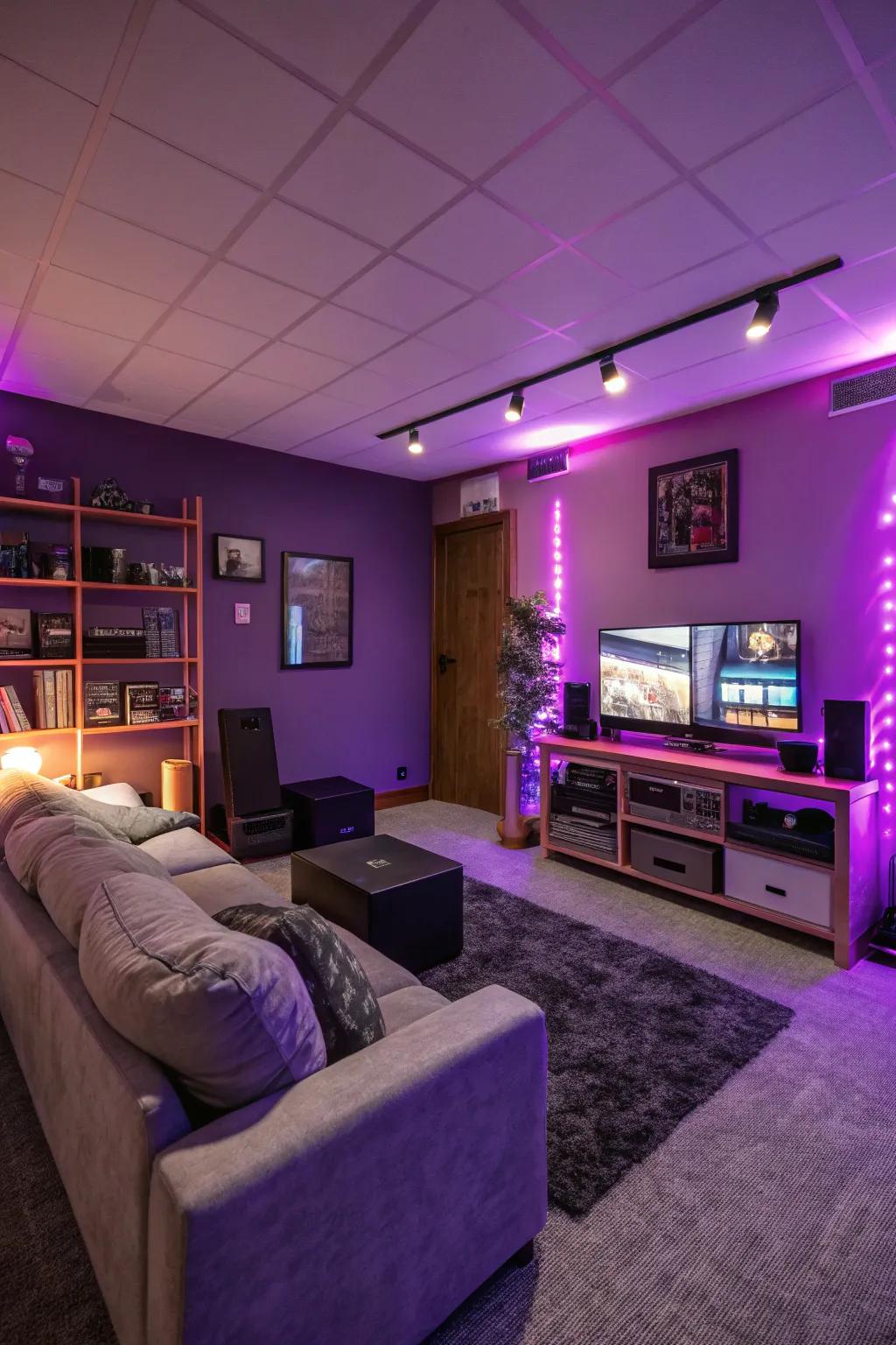 Purple shades evoke a sense of mystery and creativity.