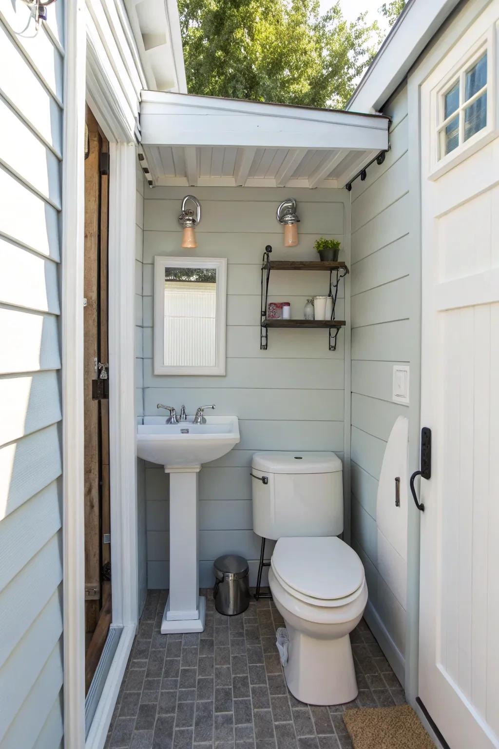 Your bathroom will stay stylish and practical with small fixtures.