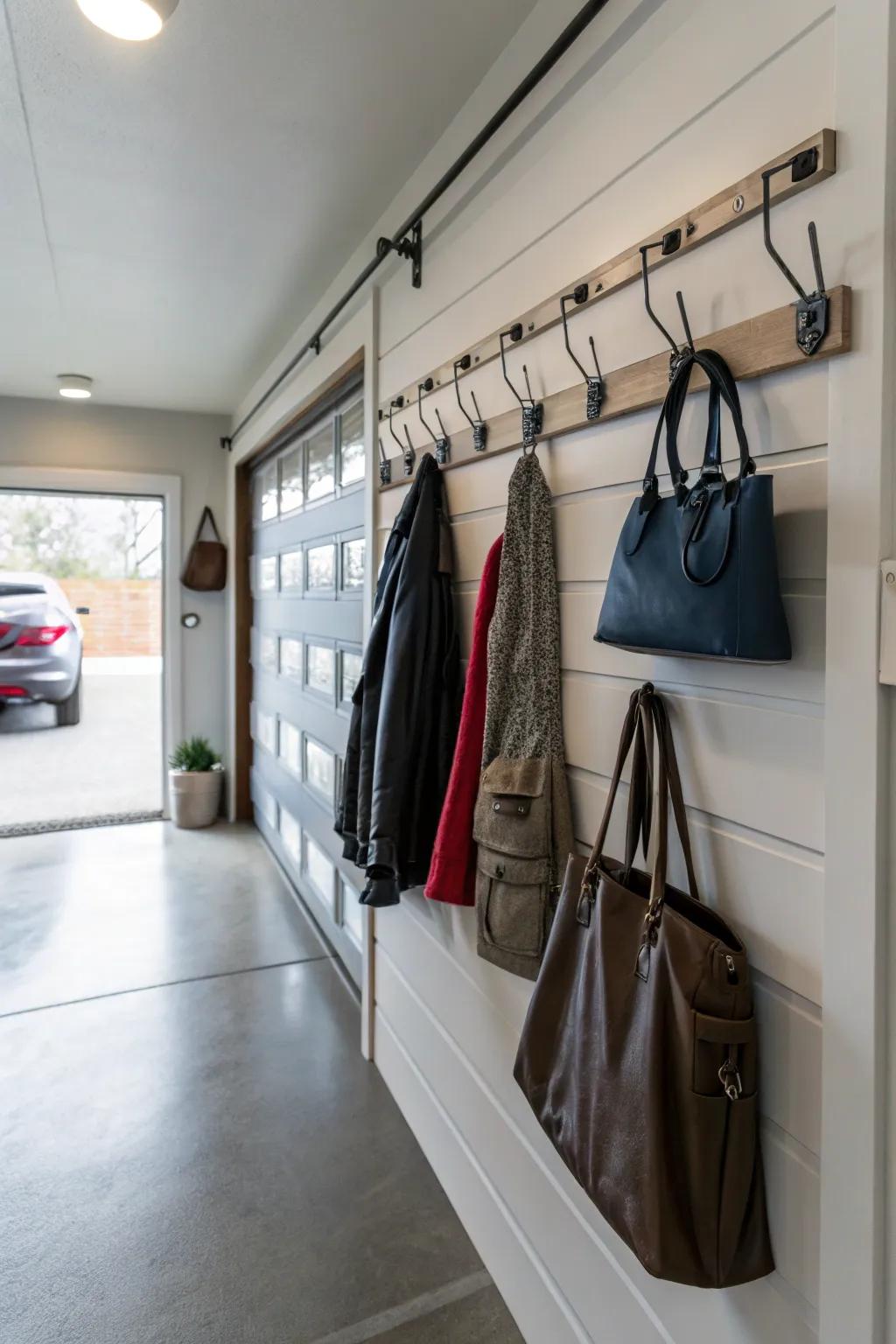 Hooks ensure your entryway is organized and possessions are easily accessible.