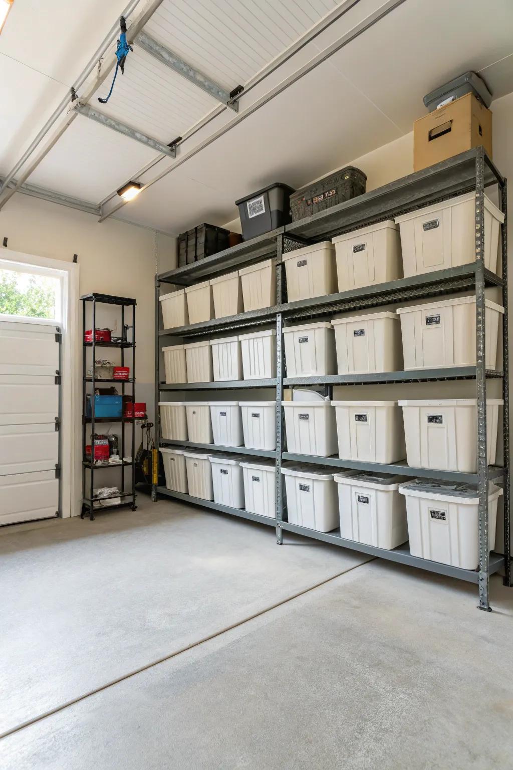 Use the ceiling area for storing large or seasonal items.
