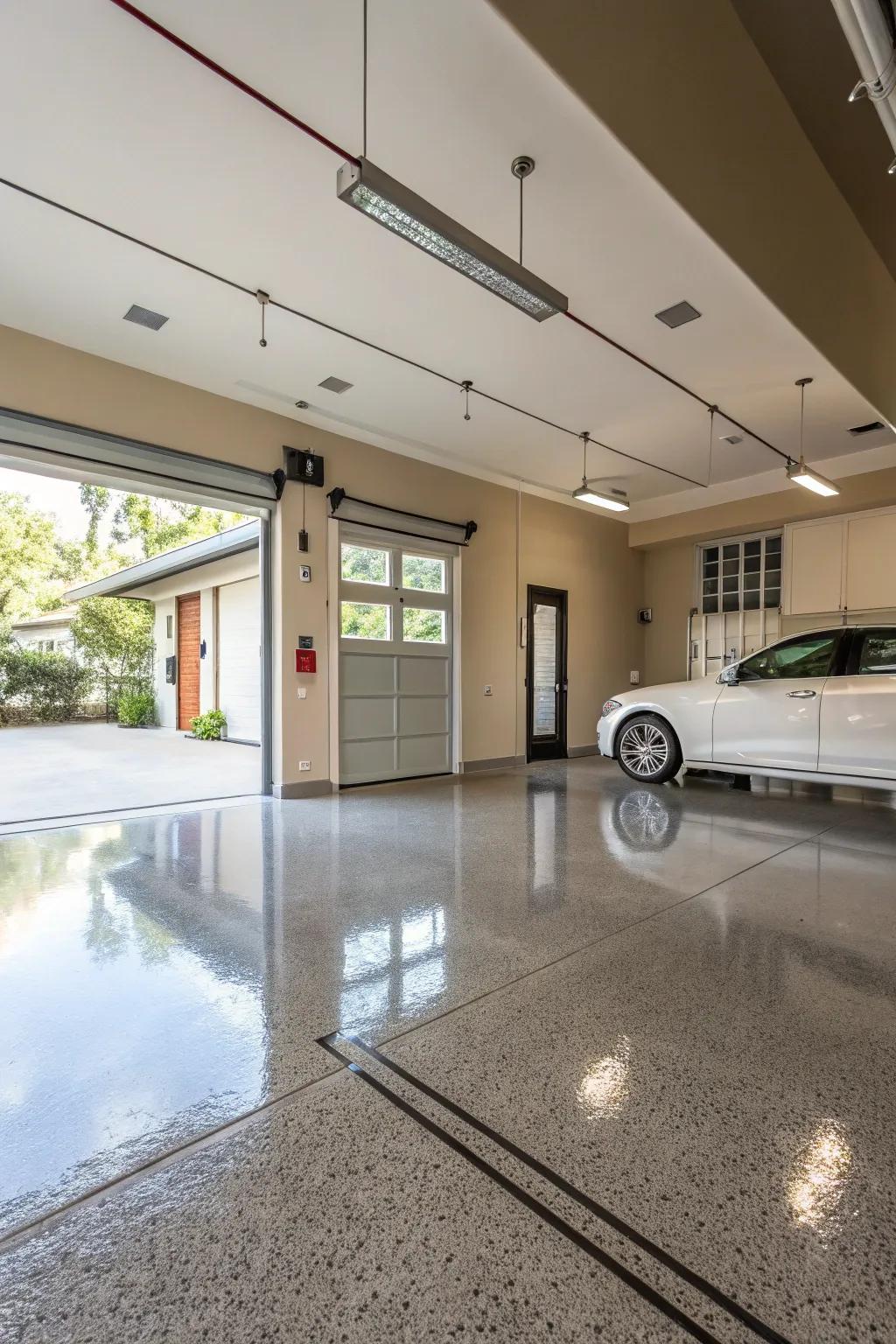 Protective flooring is both stylish and practical.