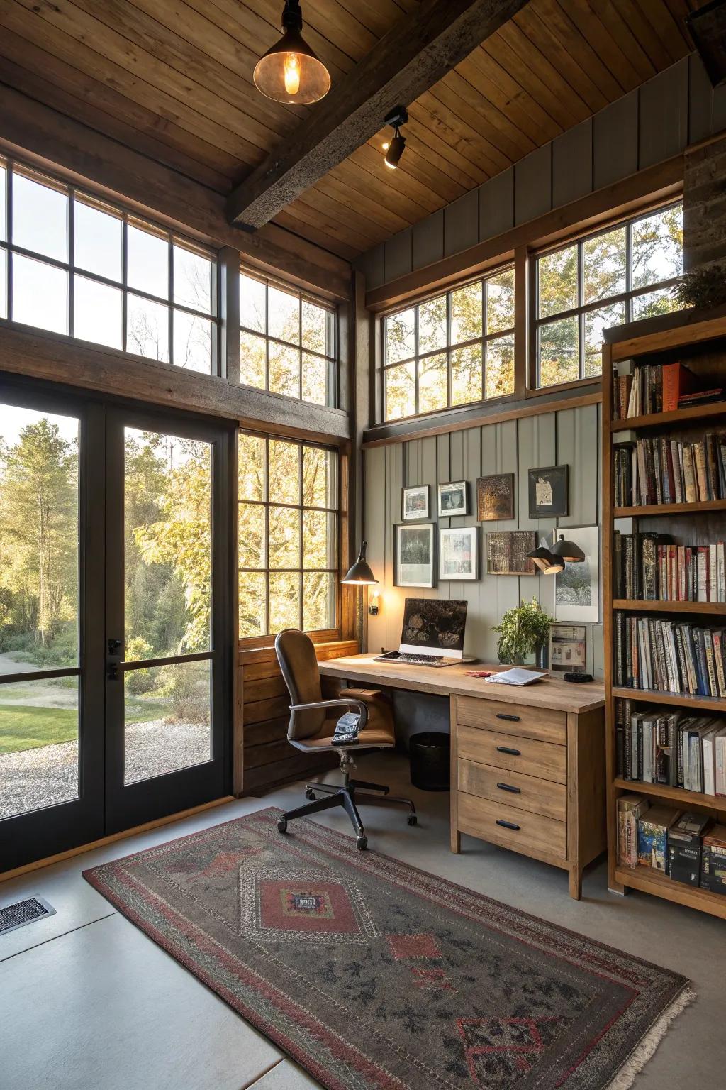 Natural light transforms your garage into a bright and welcoming workspace.