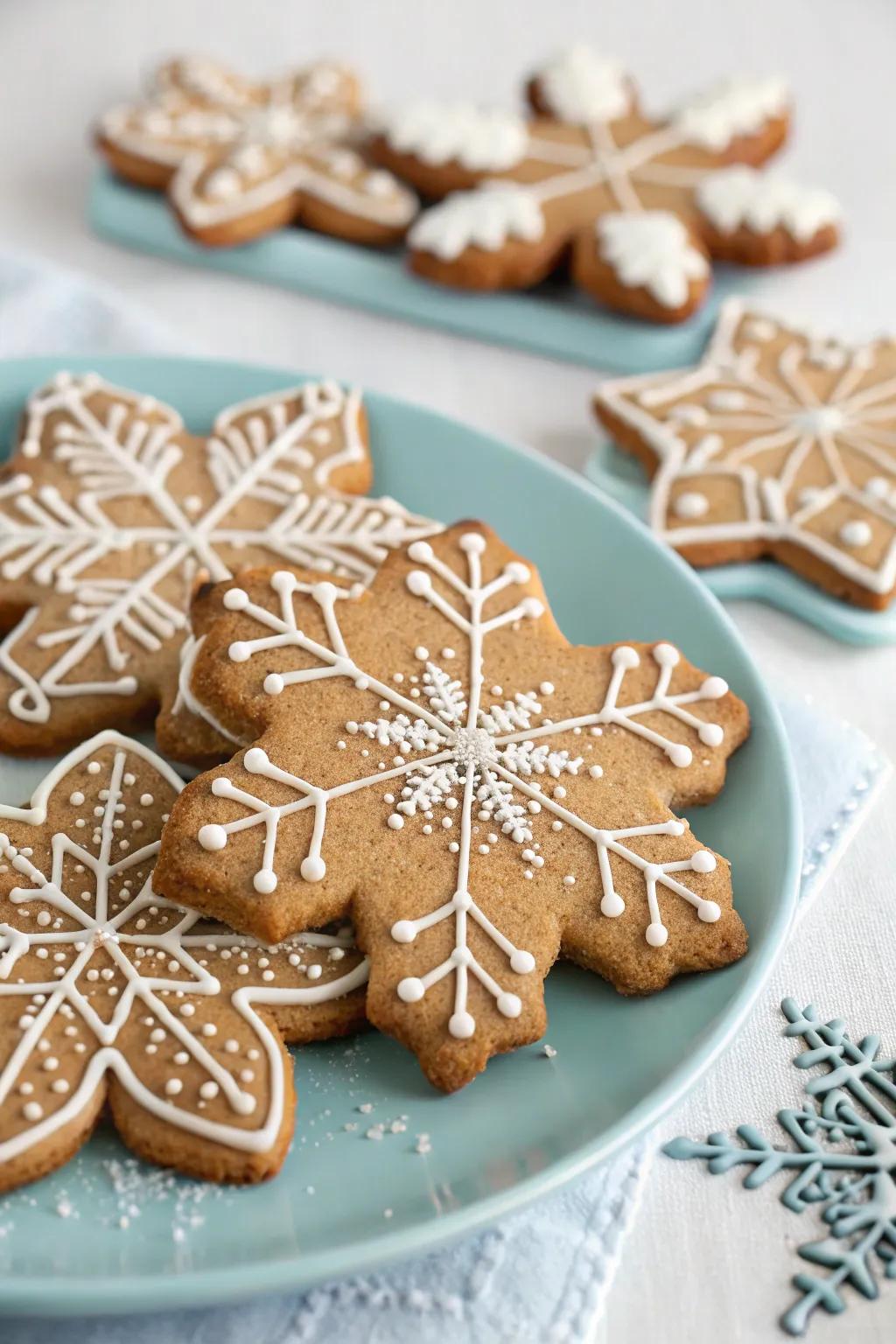 Icy snowflakes that embody the enchantment of winter.