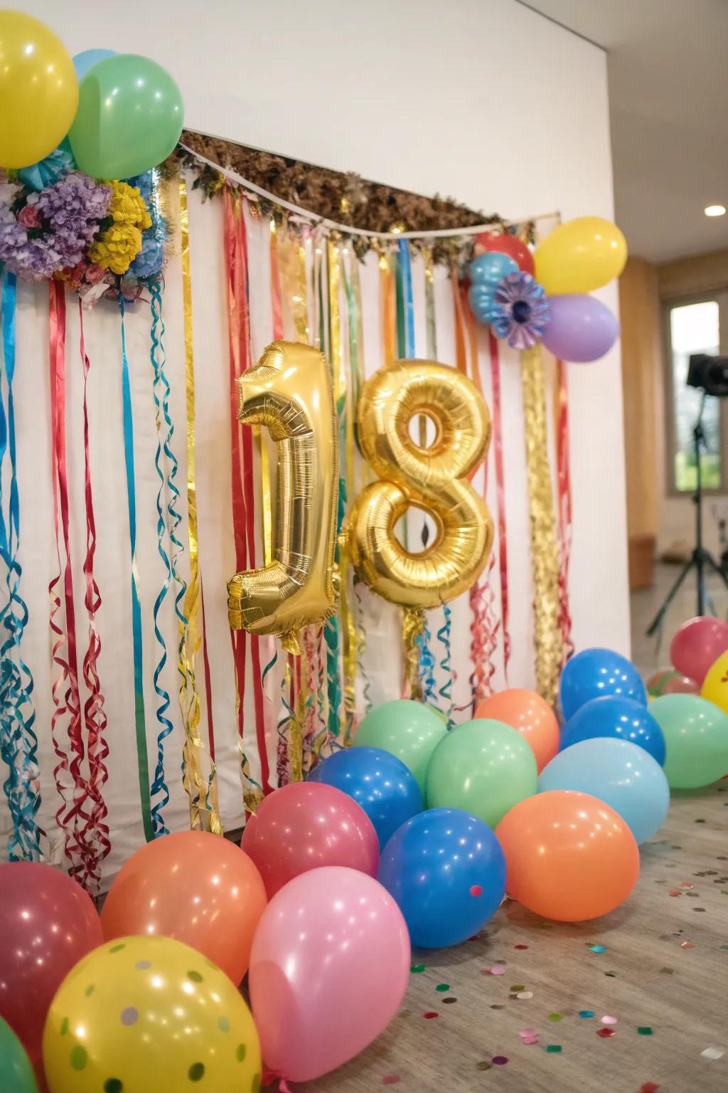 Golden number balloons for a memorable centerpiece.