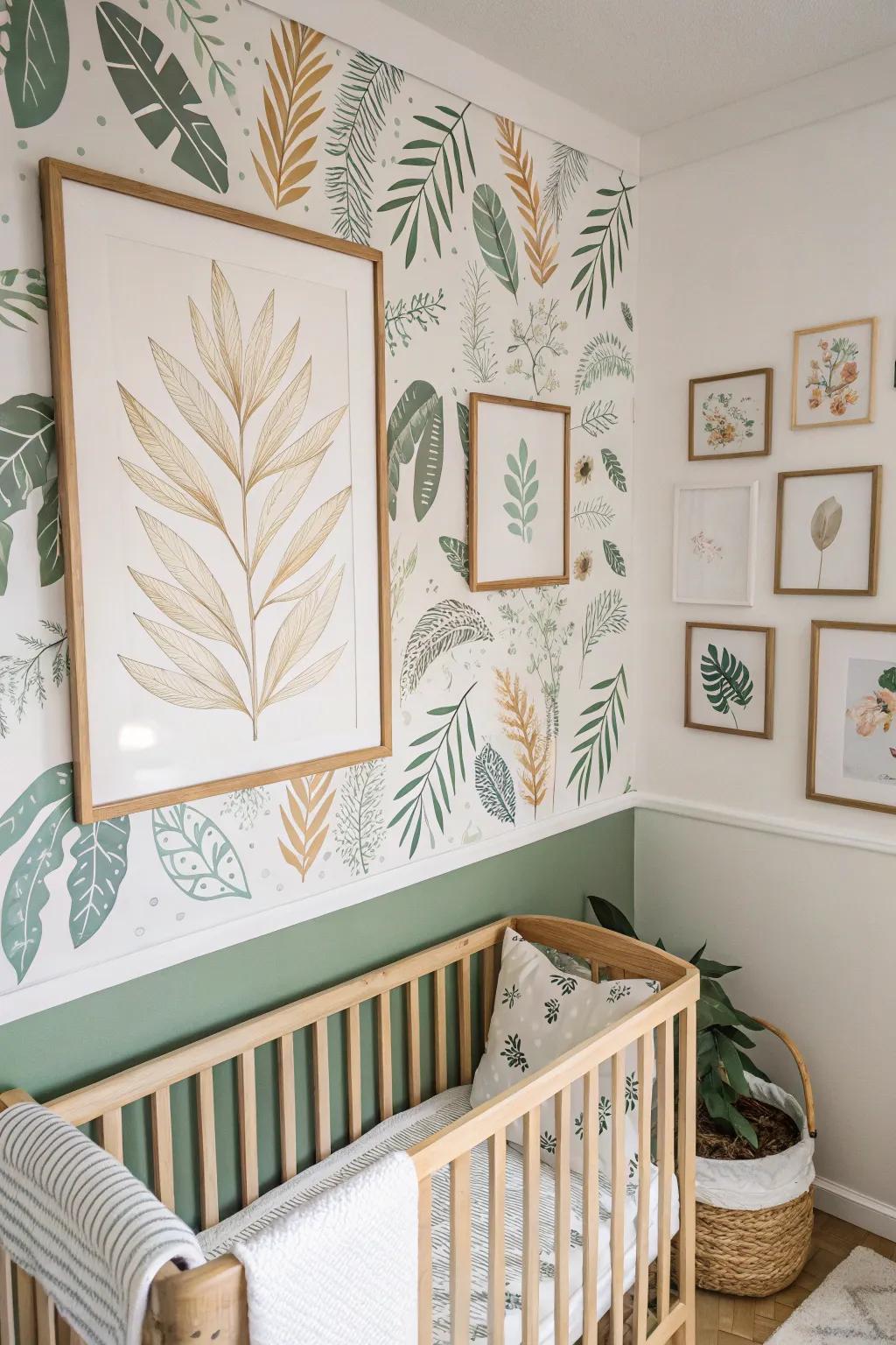 Nature-inspired prints give a natural flair to the nursery.