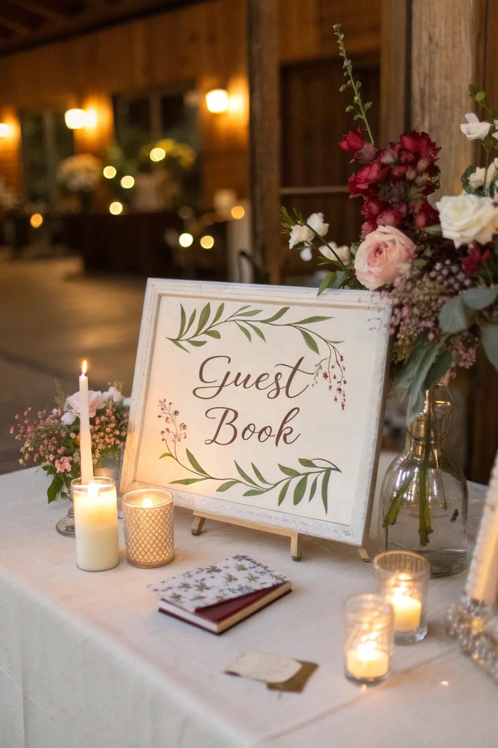 Engaging signage encourages guests to share their messages.