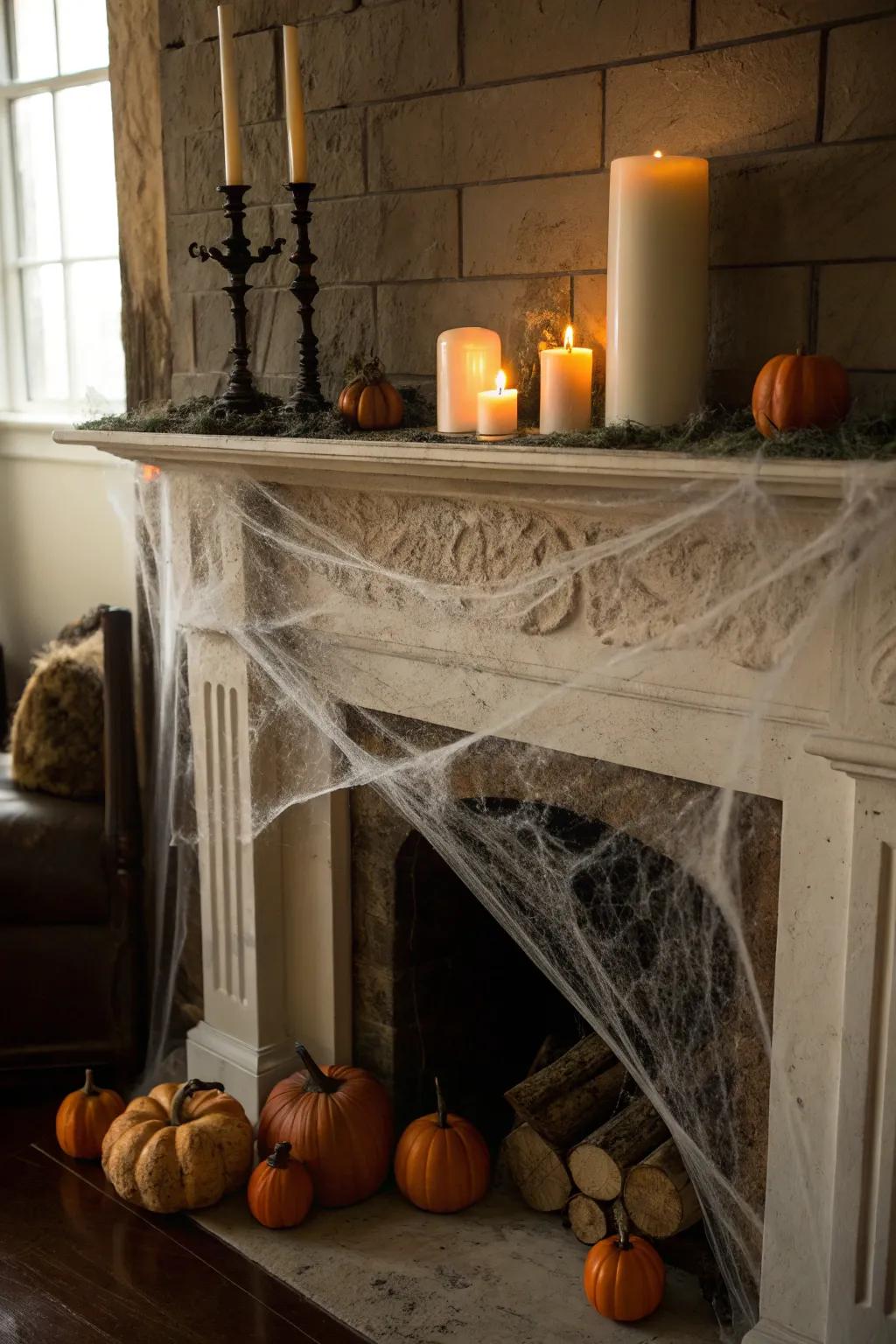 Design a hauntingly exquisite shelf display for your Halloween ornamentation.
