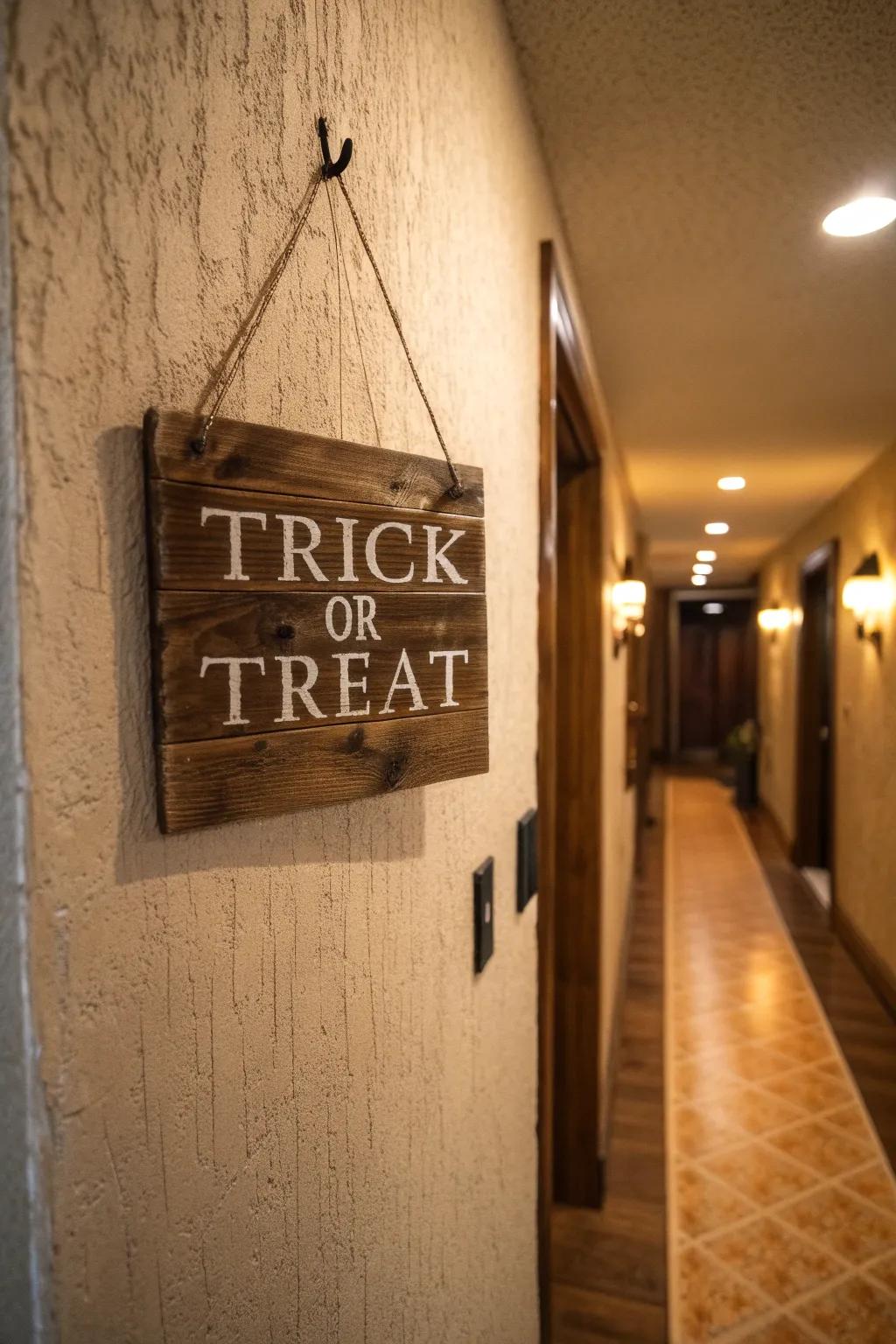 Welcome guests with a hauntingly fun sign.