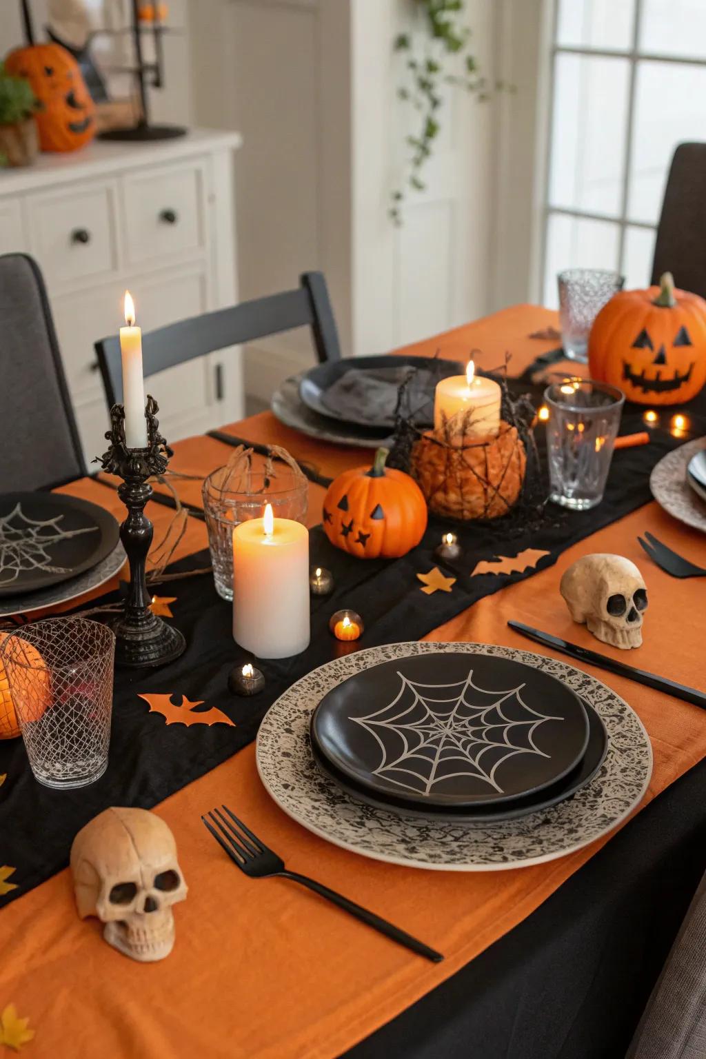 Establish the vibe using eerie table settings.