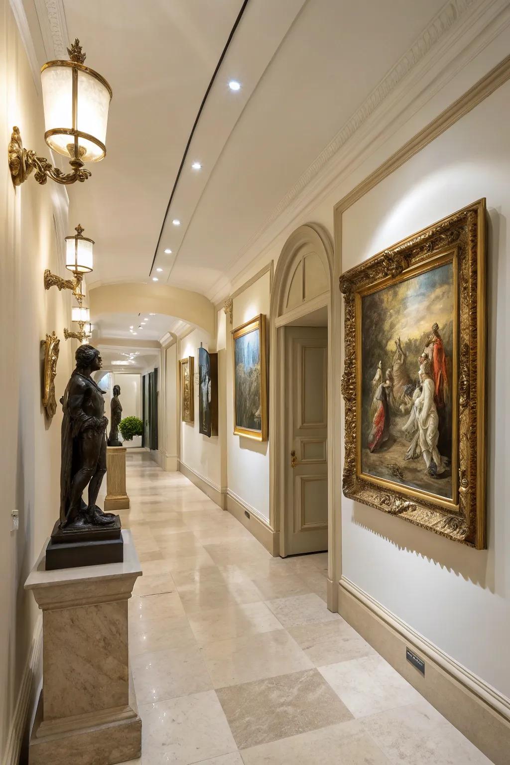 An eclectic combination of art forms infuses character into any entryway.