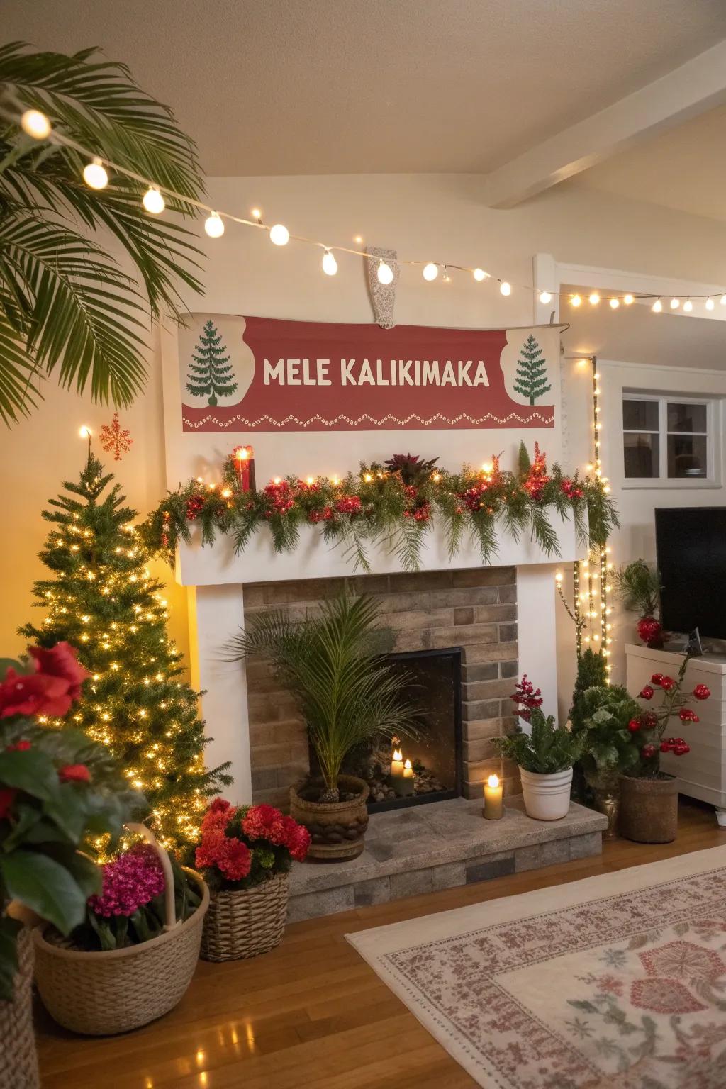 Infuse your home with the spirit of the islands through a merry 'Mele Kalikimaka' banner.