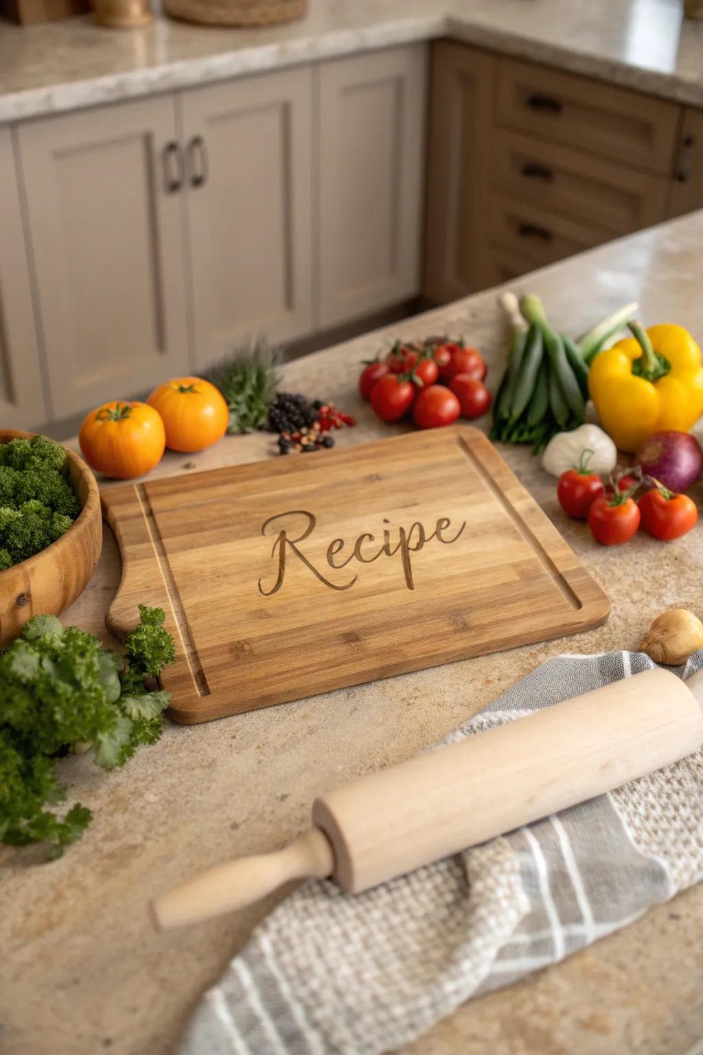 A bespoke board featuring a cherished family recipe.