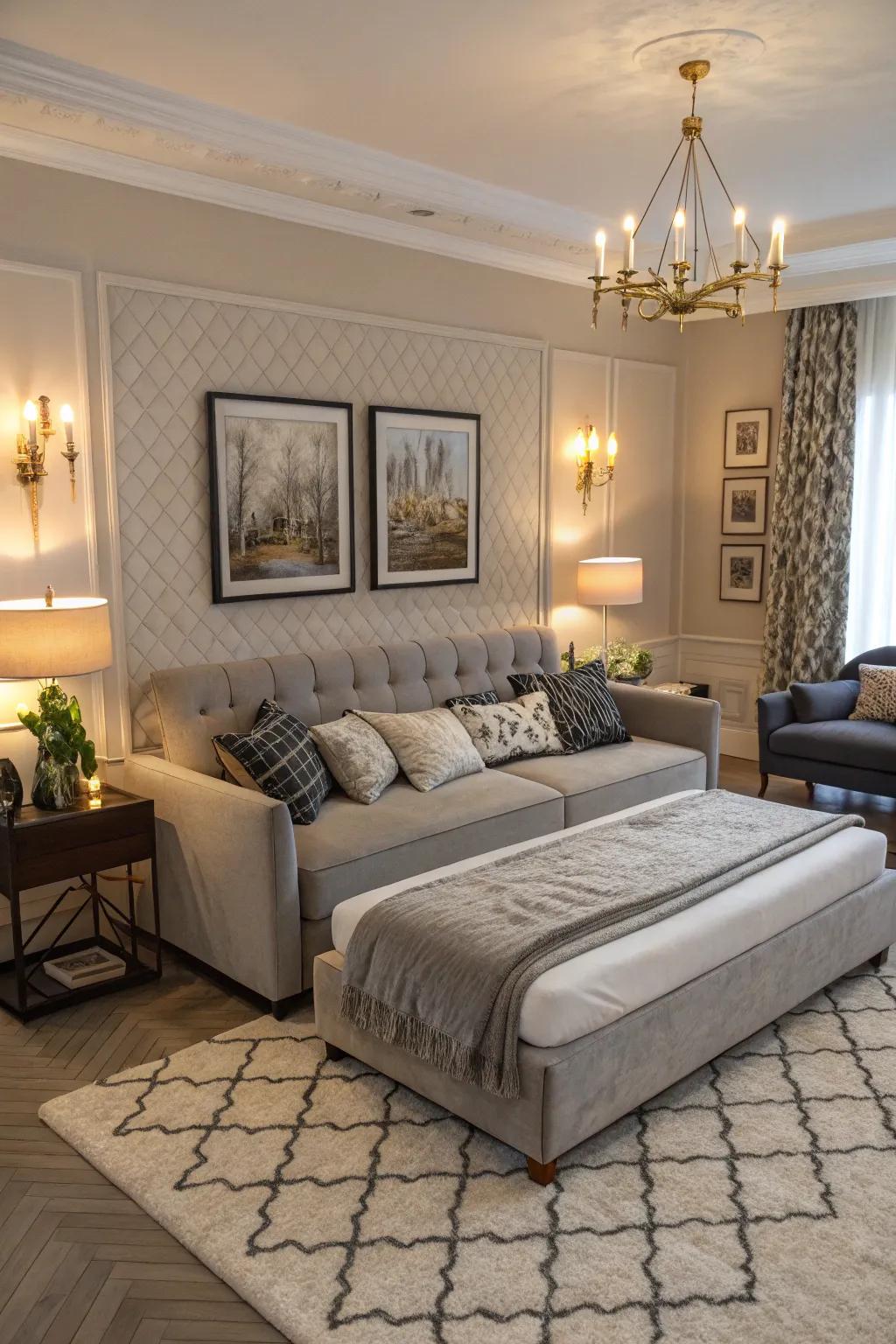 Adaptable sofa bed transitioning from seating to sleeping