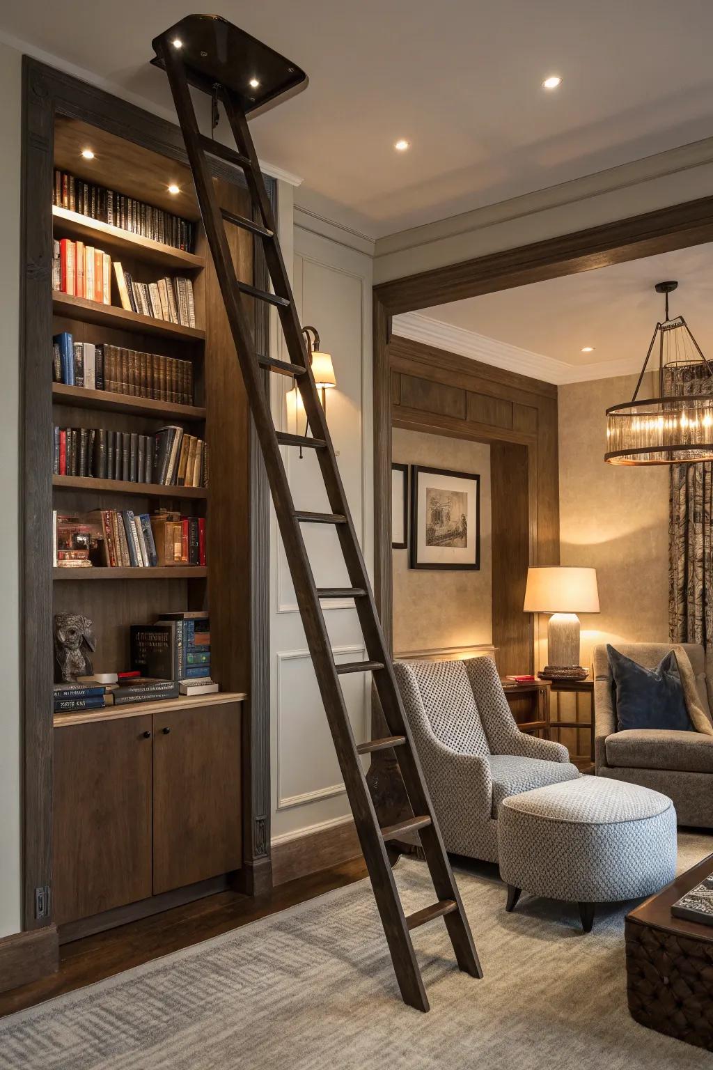 A hidden ladder introduces a sense of wonder and excitement to your home.