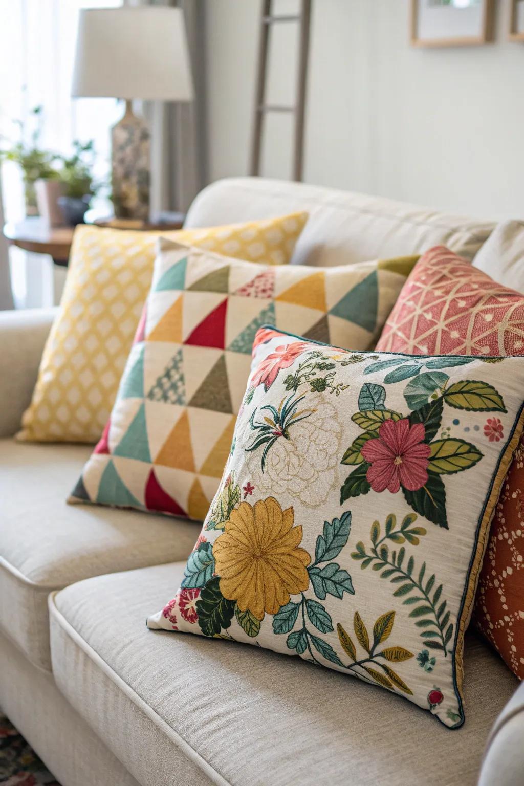 Mixing visuals gives a dynamic and personalized touch to the decor.