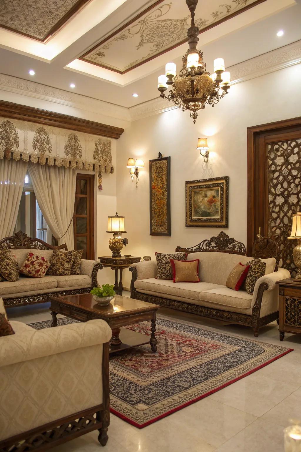 An elegant living room featuring stylish furniture