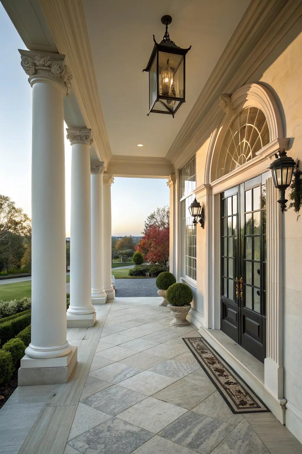 A magnificent portico enhancing your home's entrance with grandeur.