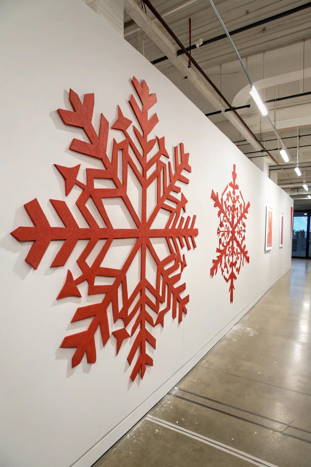 Geometric designs add a modern flair to your snowflake art.