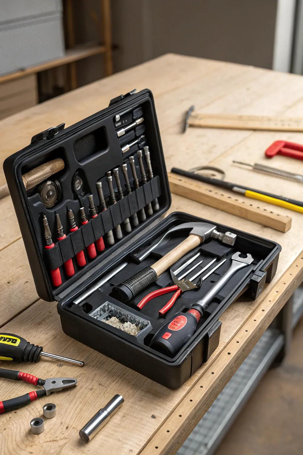 A toolbox designed for accessibility ensures all tools are readily available.