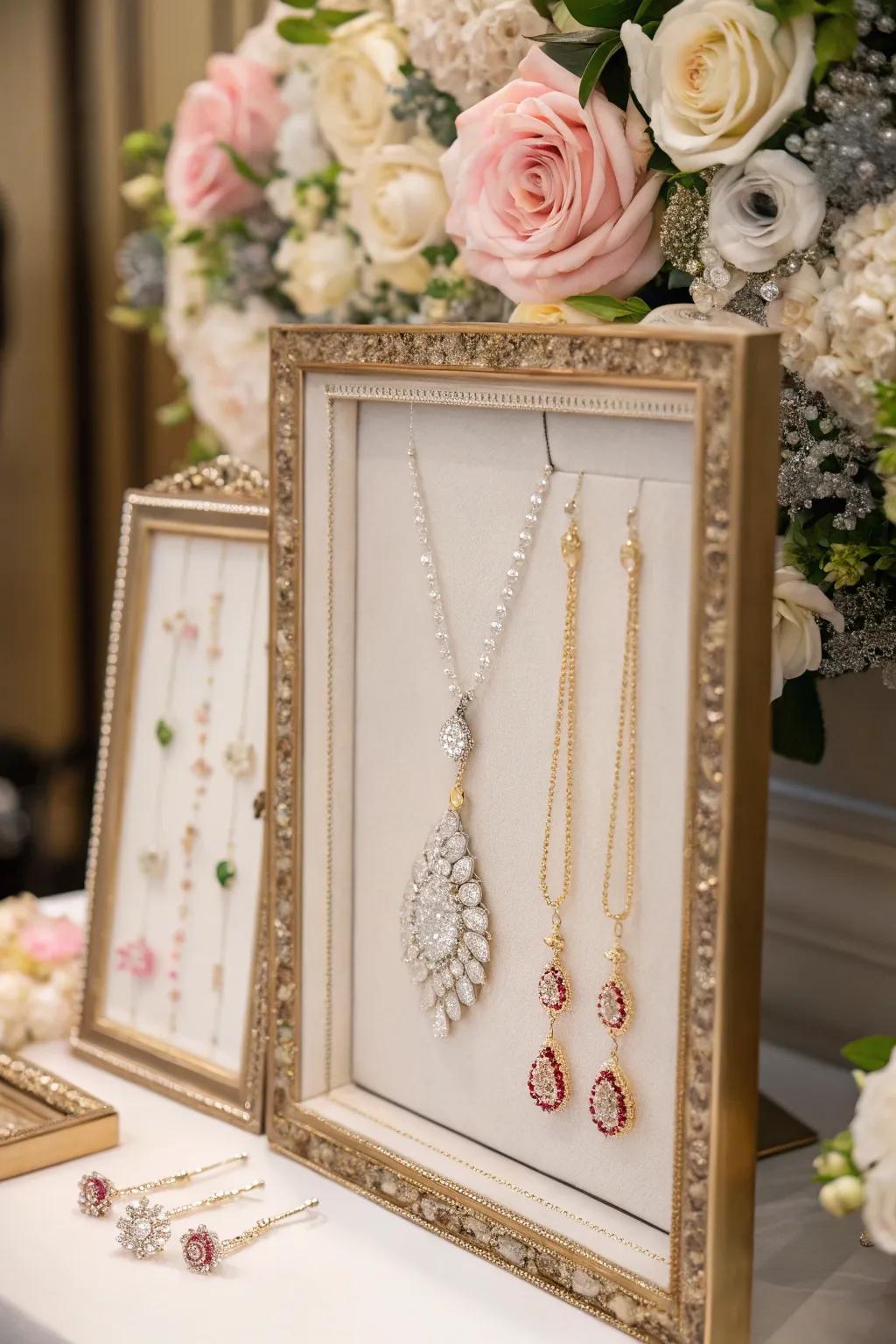 Turn old frames into beautiful jewelry displays.