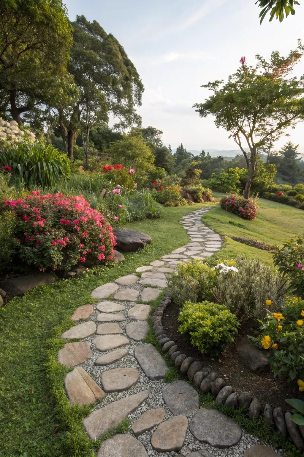 Decorative pathways add charm and connectivity to your garden.