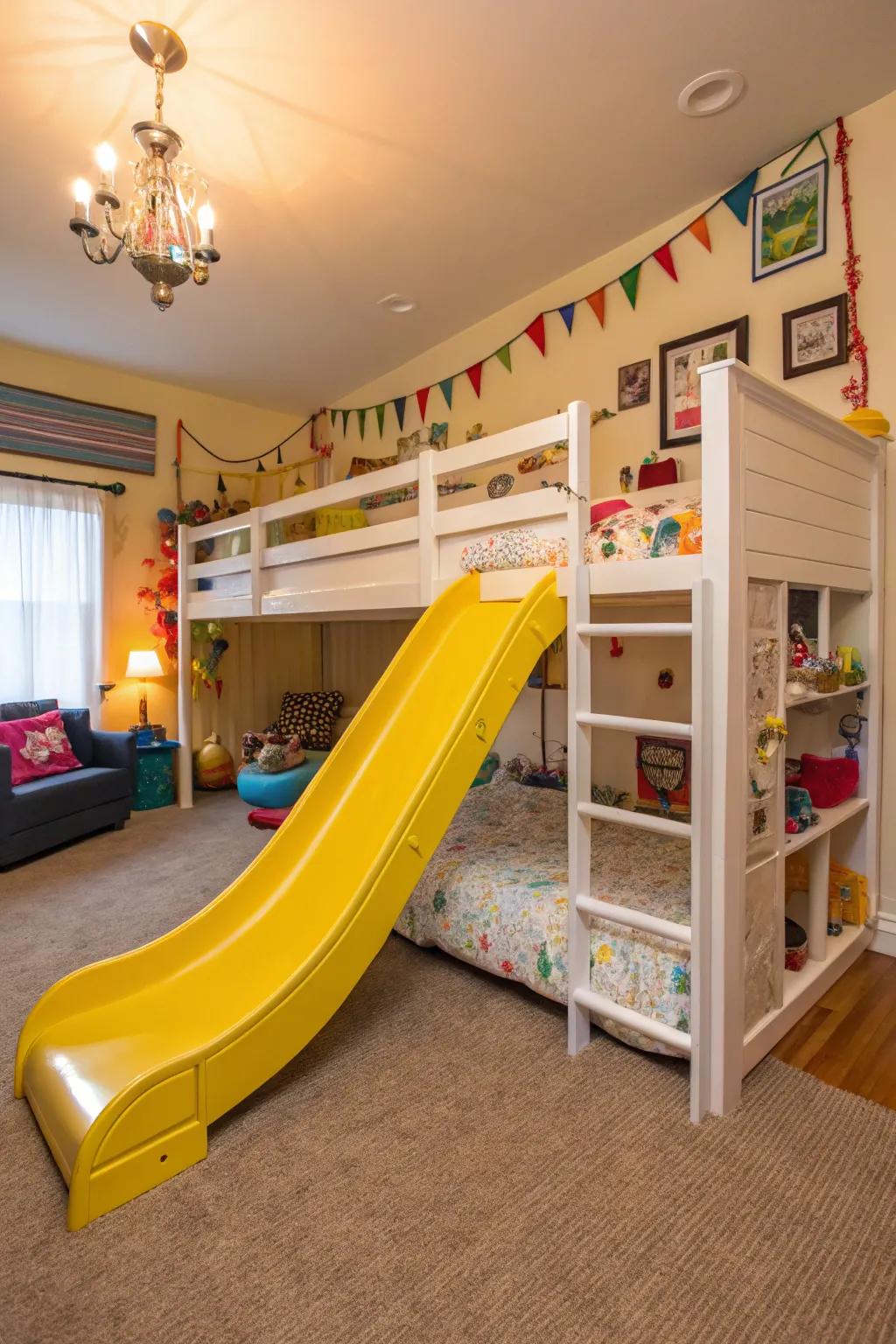 Slides introduce an energetic component to any interior play space.