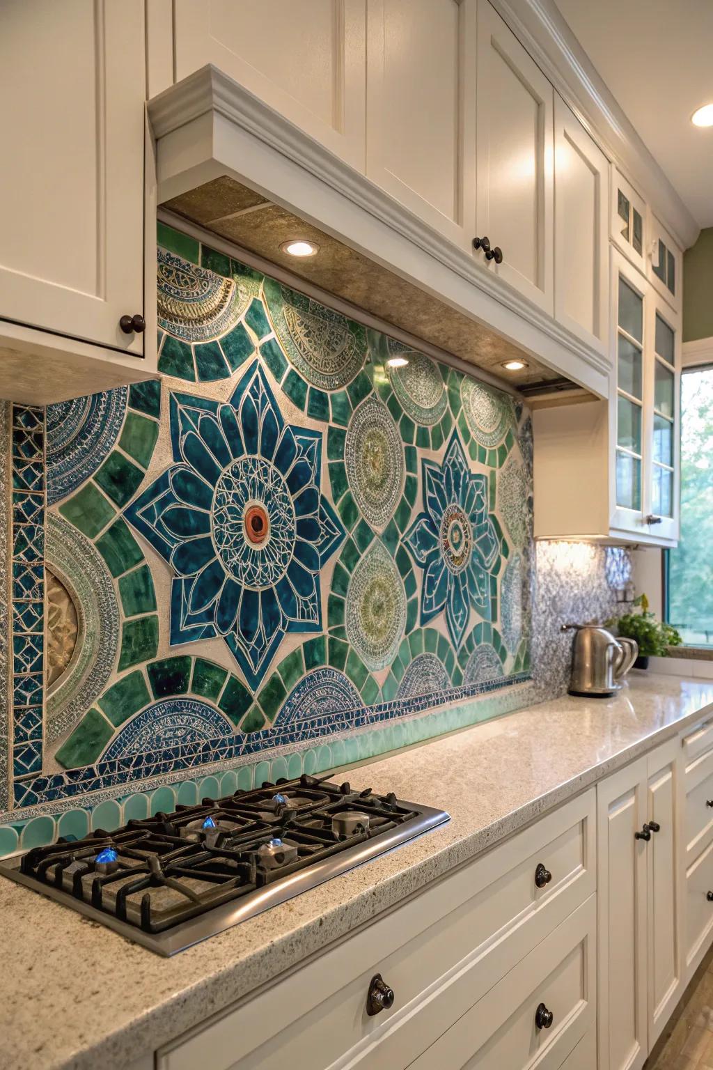 Mosaics introduce a playful and artistic component.