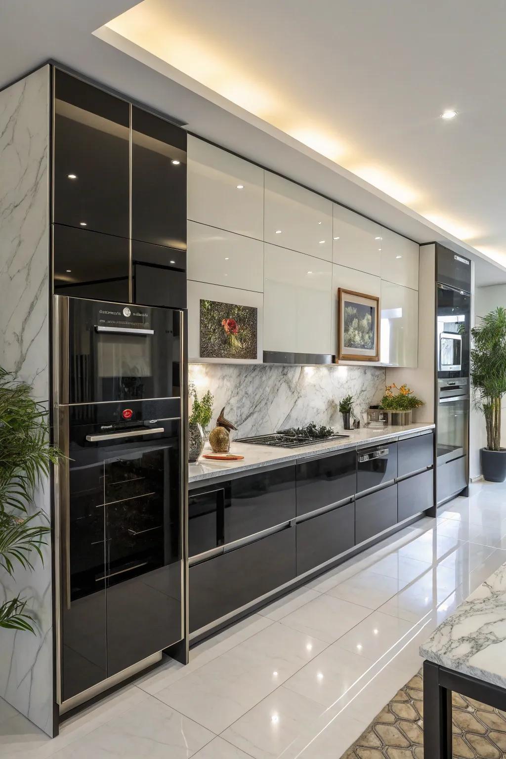 Coating finishes incorporate a contemporary element through their radiant, light-playing surfaces.