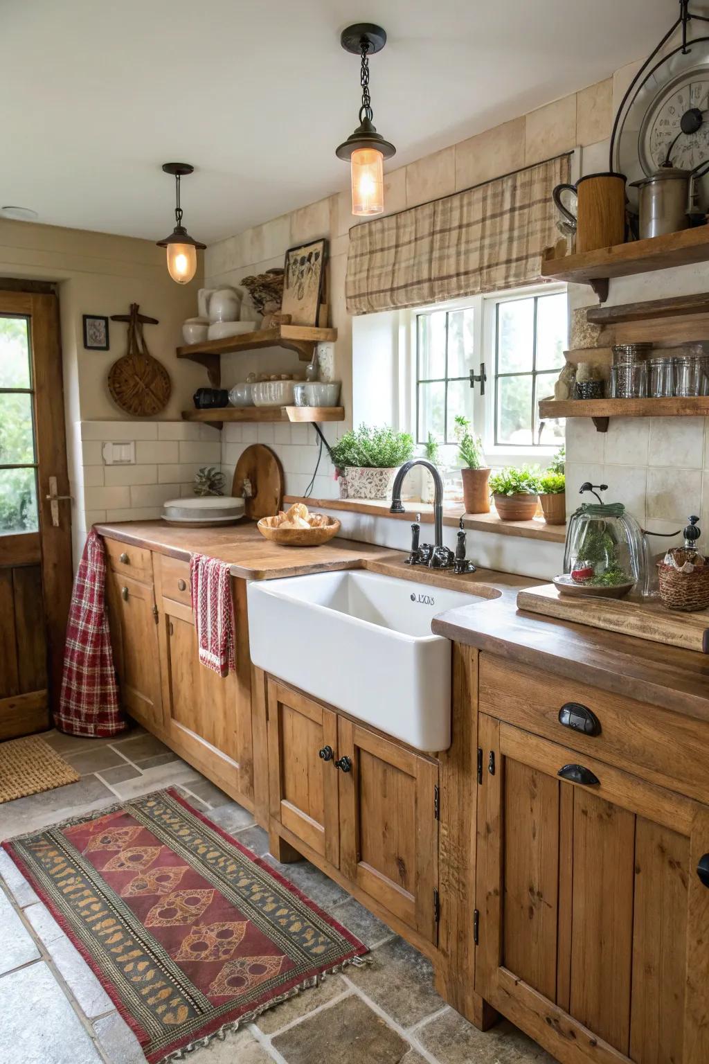 Wood countertops contribute warmth and uniqueness to kitchens.