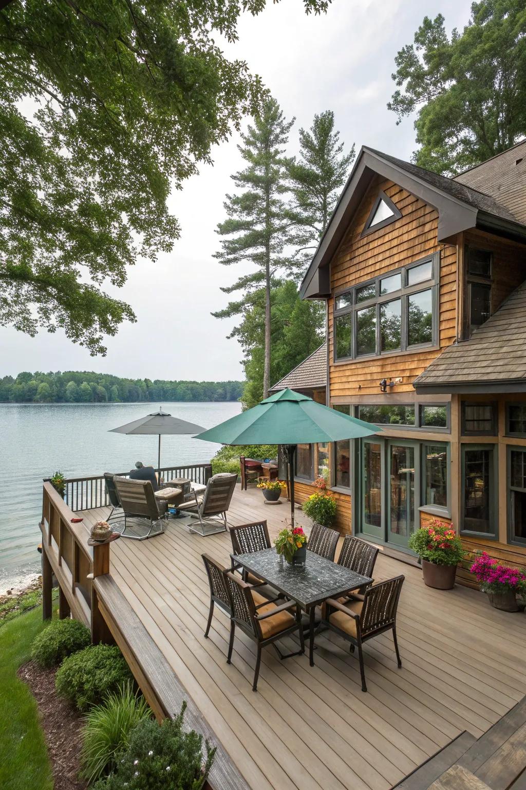 A spacious terrace perfect for outdoor social gatherings.