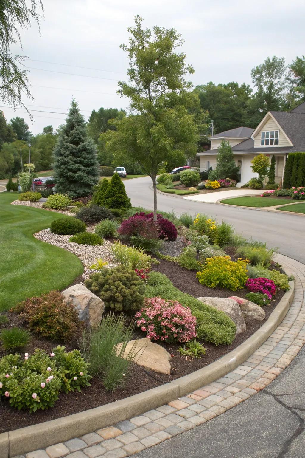 Curved lines introducing a natural elegance to any landscape island.