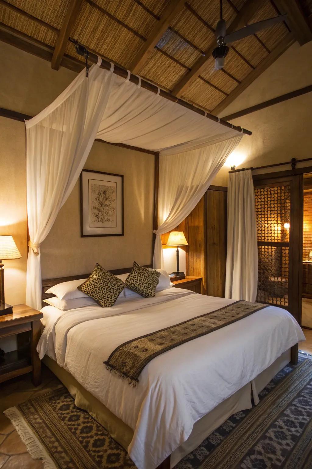 A beautifully laid top sheet adding an extra layer of comfort.
