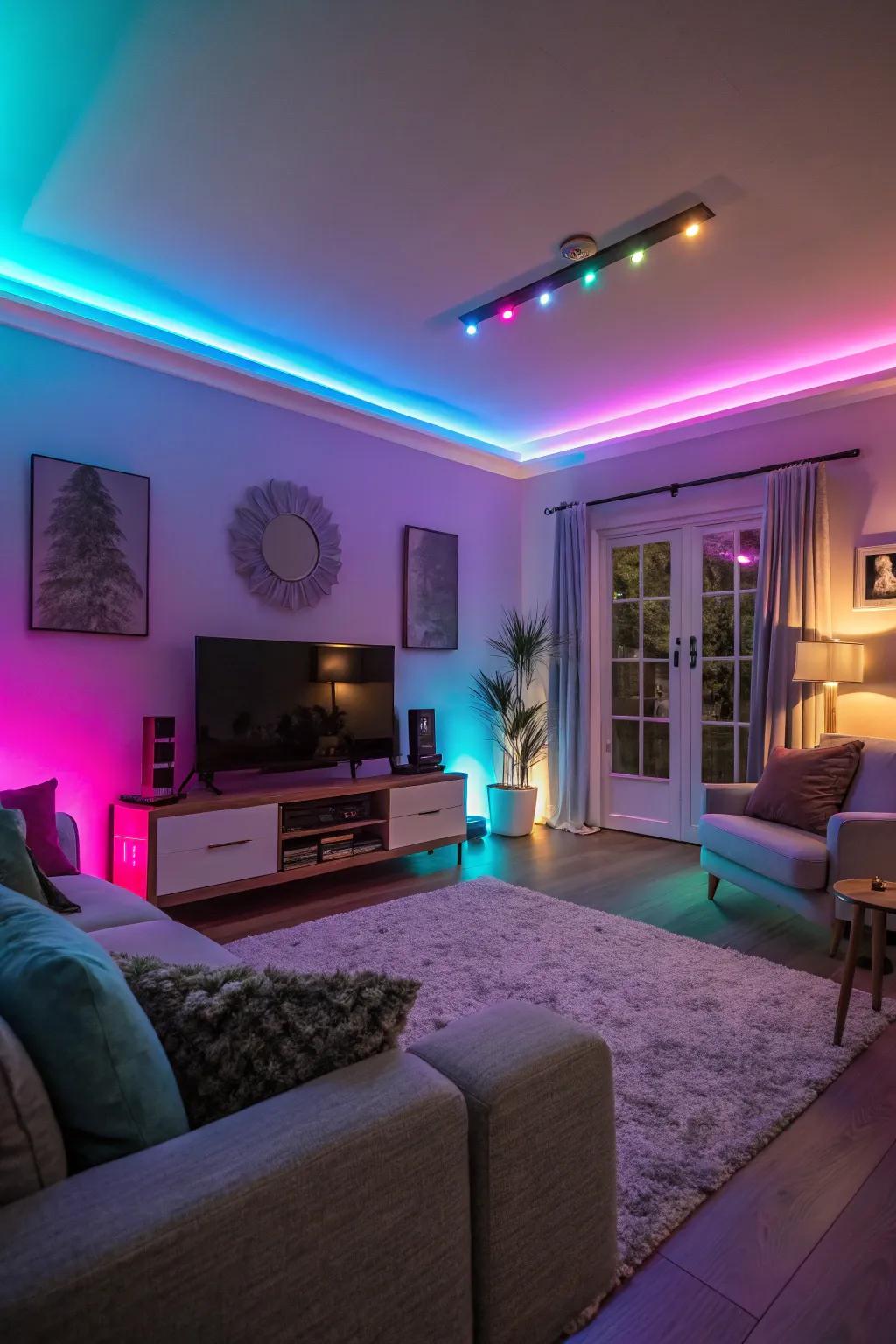 For a versatile atmosphere, use color-altering LEDs.