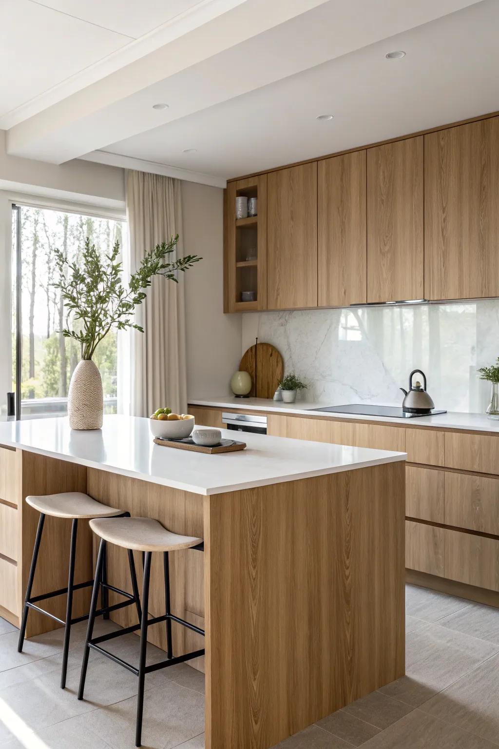 Savor the enduring elegance of soft tan and ivory for a genuinely sophisticated kitchen.