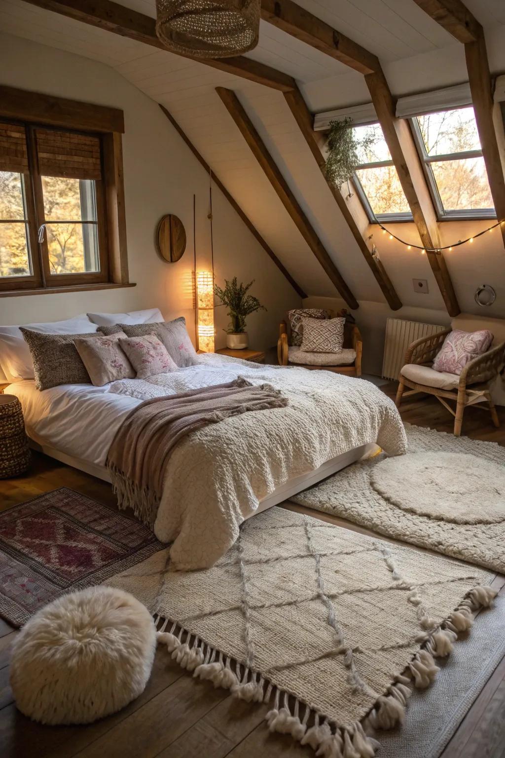 Bring in warmth with plush textiles and textures.