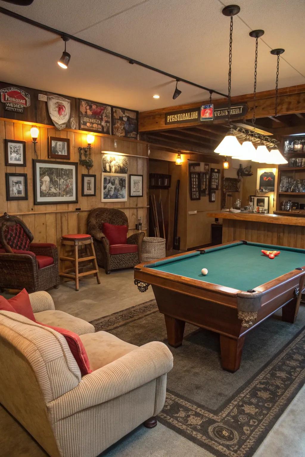 A pre-owned billiards table incorporates a fun element without excessive costs.